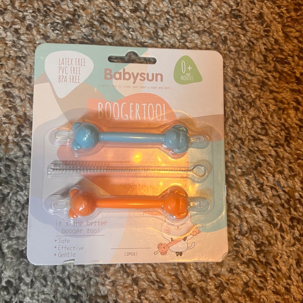 Babysun Boogertool Baby Nose Cleaner Safe Effective‎ Gentle 2-Piece Set